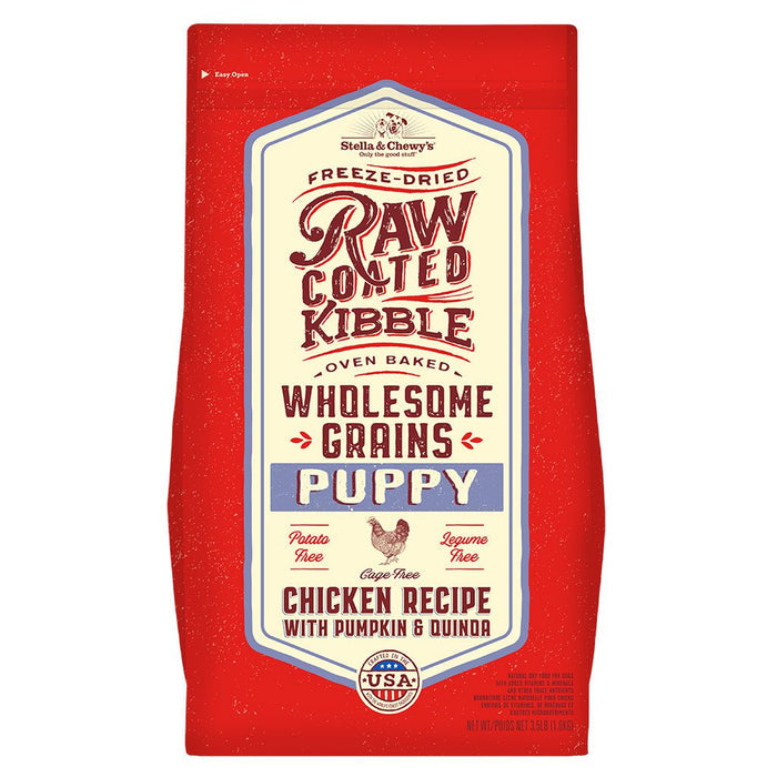 Stella & Chewy's Dog Raw Coated Wholesome Grains Puppy Cage-Free Chicken Recipe with Pumpkin & Quinoa