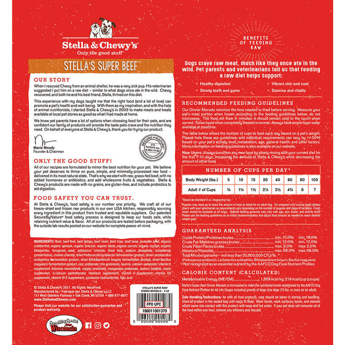 Stella’s Super Beef Frozen Raw Dinner Morsels