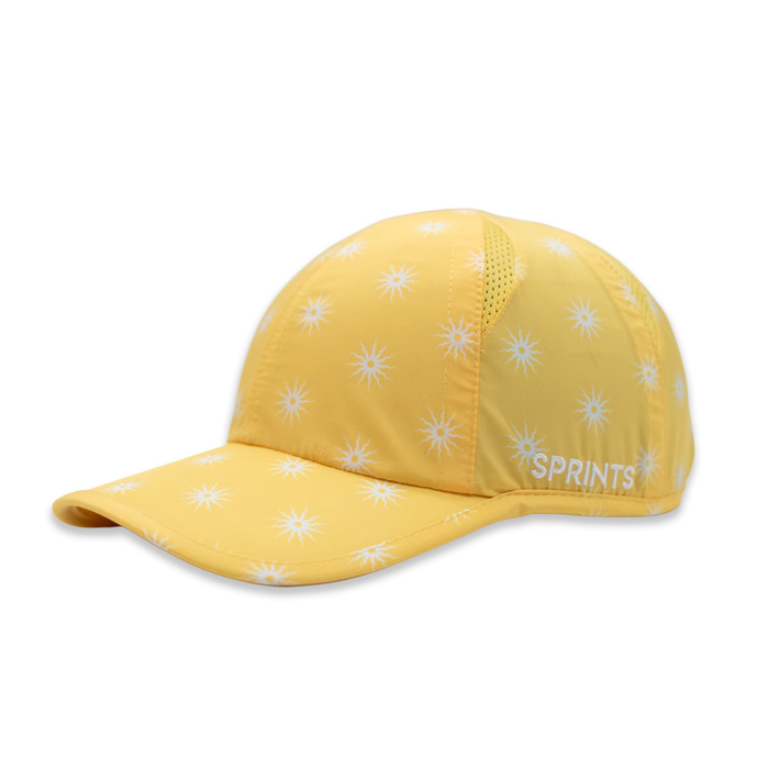 Sunburst Butter OG Hat, butter yellow with white sunburst pattern - front view
