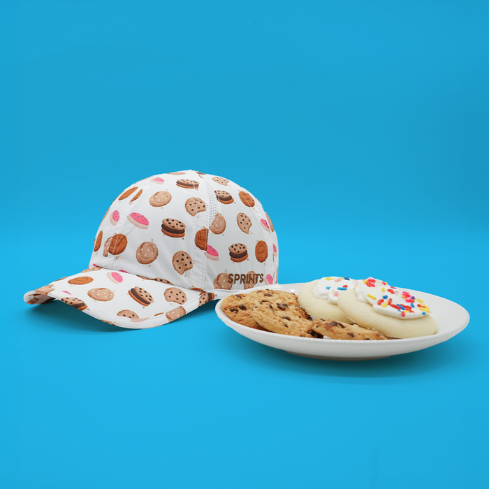 Close-up of the cookie print on the Tough Cookie OG hat