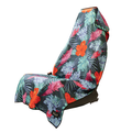 Tropic Touchdown Car Seat Cover Towel with Snaps - flat lay