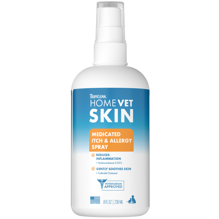 TropiClean HomeVet Medicated Itch & Allergy Pet Spray