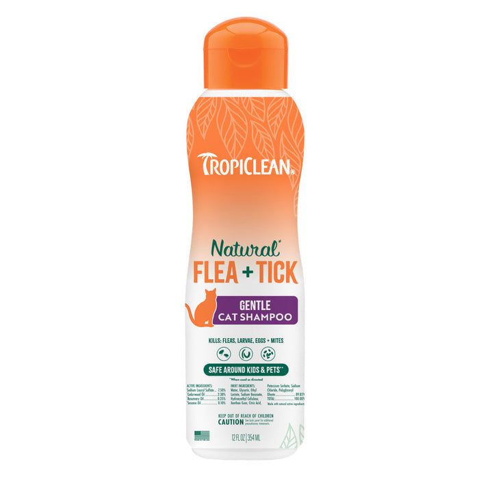 TropiClean Natural Flea + Tick Gentle Cat Shampoo