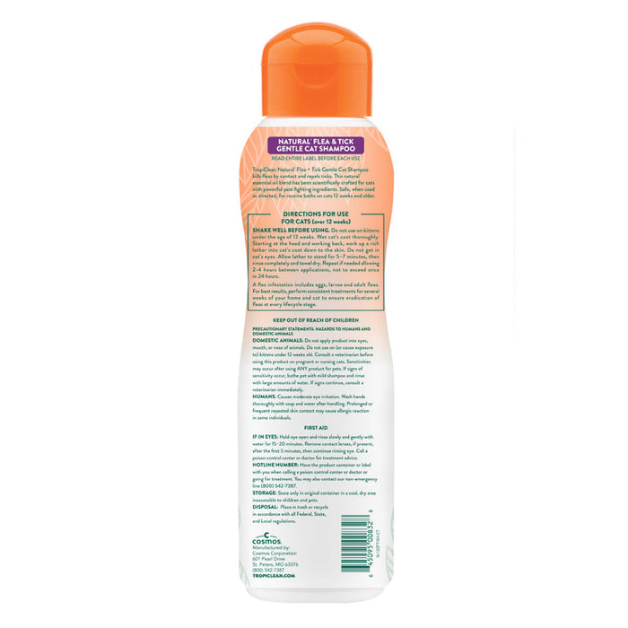 TropiClean Natural Flea + Tick Gentle Cat Shampoo