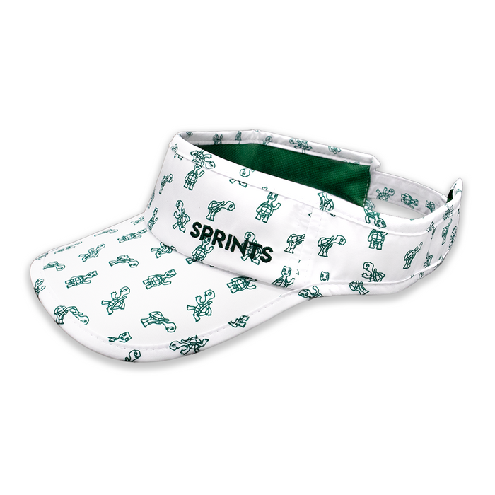 Turtles Visor with waving turtle print - side view