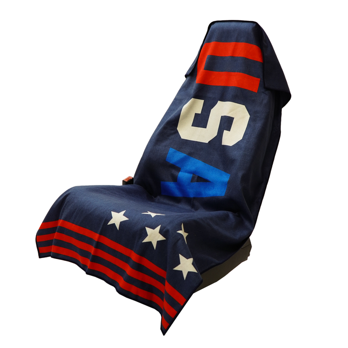 USA Car Seat Cover Towel with American flag print
