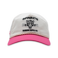 Vault Jag Sweet & Sweaty EZ Rope Snapback Hat, cream with pink brim - front view