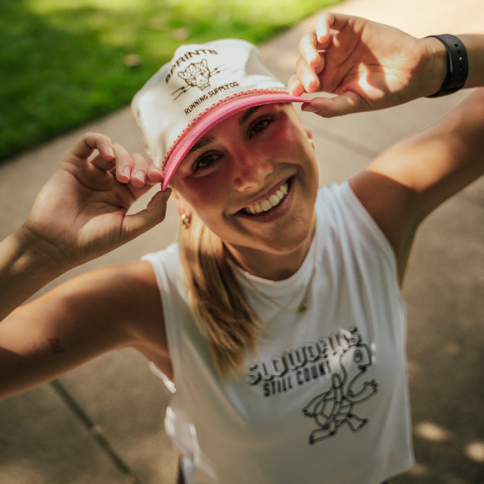 Person wearing the Vault Jag Sweet & Sweaty EZ Rope Snapback Hat