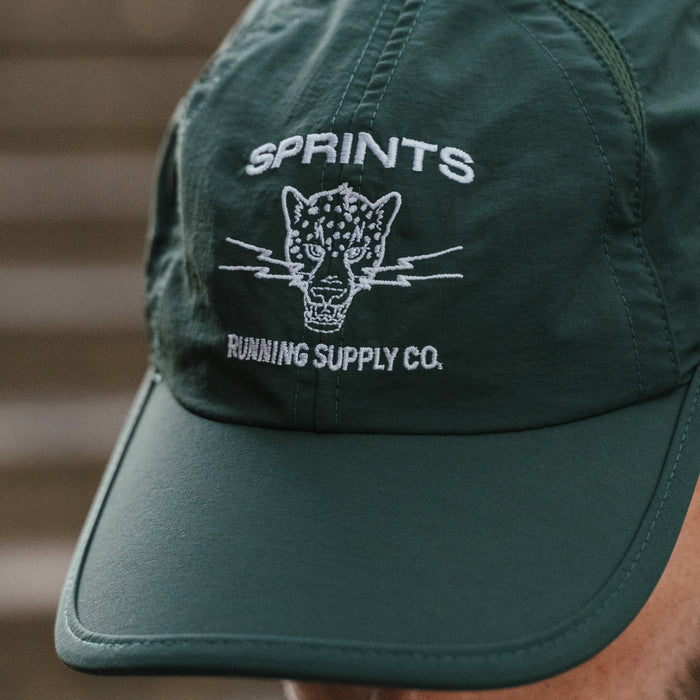 Close-up of the Vault Jag OG Hat in Vault Jag Green