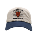 Vault Jag Navy EZ Rope Snapback Hat in cream and navy, front view