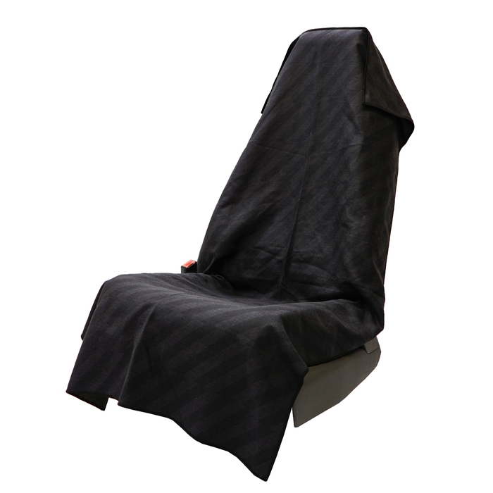 Velocity Blitz Black Car Seat Cover Towel with speed squiggle print