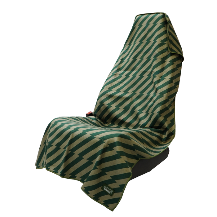 Velocity Blitz Green Car Seat Cover Towel with Snaps - flat lay