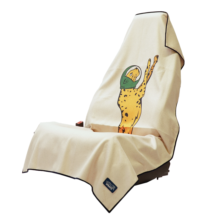 Victory Sprints Car Seat Cover Towel with Snaps - flat lay