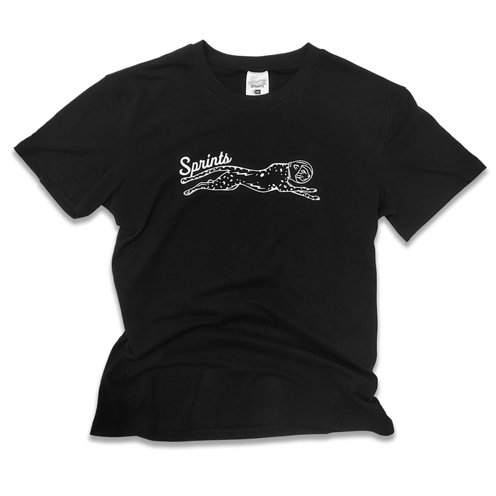 Victory Sprints Luxe Suprima Cotton Tee in Black - flat lay