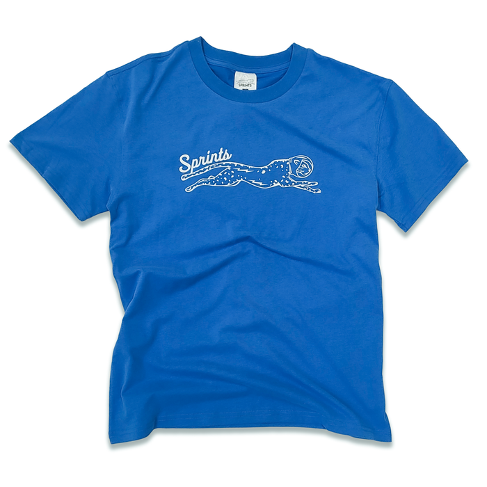 Victory Sprints Luxe Suprima Cotton Tee in Blue - flat lay