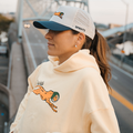 Victory Sprints Oversized Hoodie in Butter - flat lay