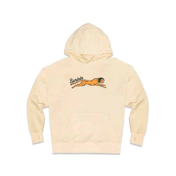 Victory Sprints Oversized Hoodie in Butter - front view