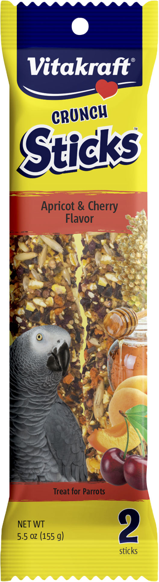 VK CRUNCH STICKS CONURE APRICOT-CHERRY 2PK