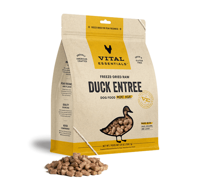 Vital Essentials Freeze-Dried Raw Duck Entrée Mini Nibs Dog Food