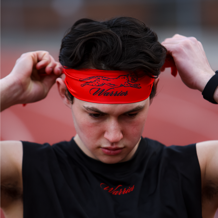 Close-up of the Warrior Wrap Fire Headband