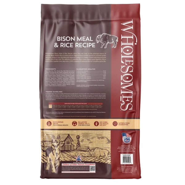 Wholesomes Bison Meal & Rice For Adult Dogs