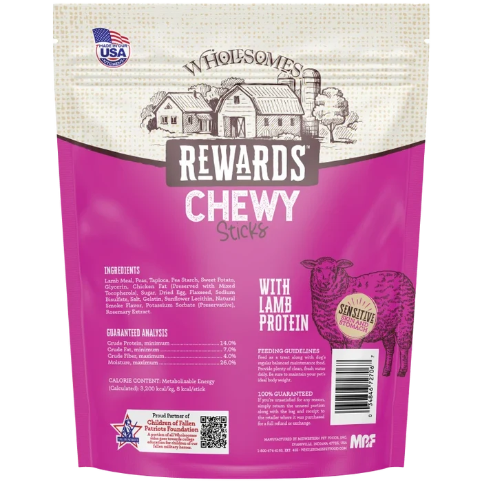 Wholesomes Rewards Chewy Lamb Sticks For Dogs