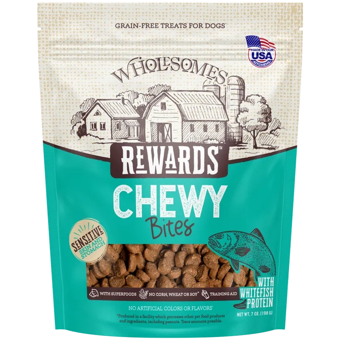 Wholesomes Rewards Chewy Whitefish Bites For Dogs
