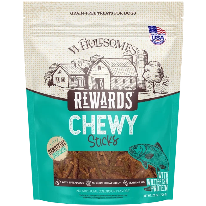 Wholesomes™ Rewards Chewy Whitefish Sticks Dog Treats