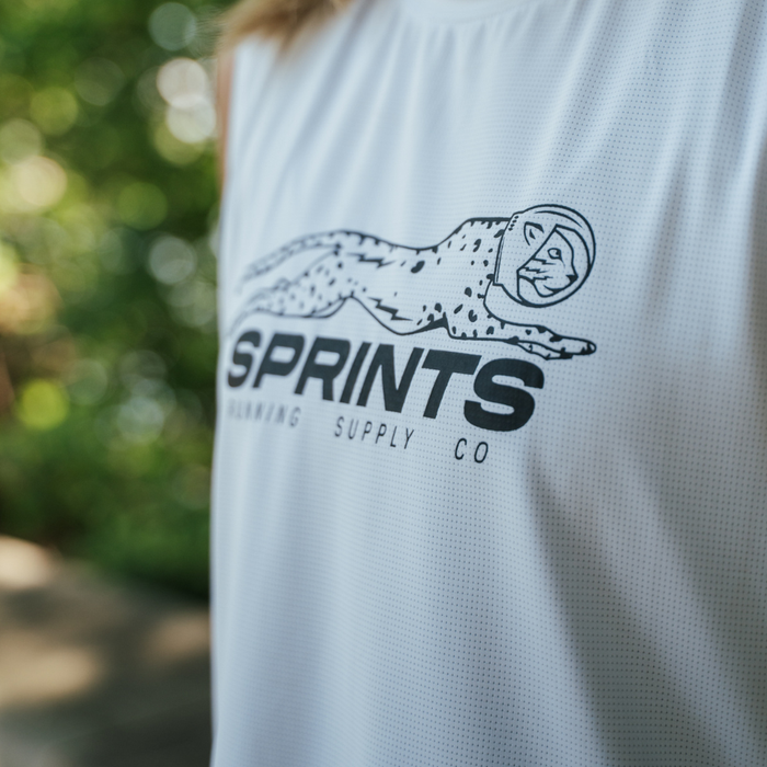 Womens Core Zero Framework Tank - Velocity Sprints White