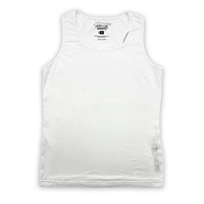 Womens Core Zero Running Tank - Stealth White - flat lay