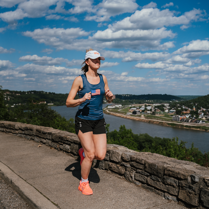 Womens Core Zero Running Tank - USA Navy
