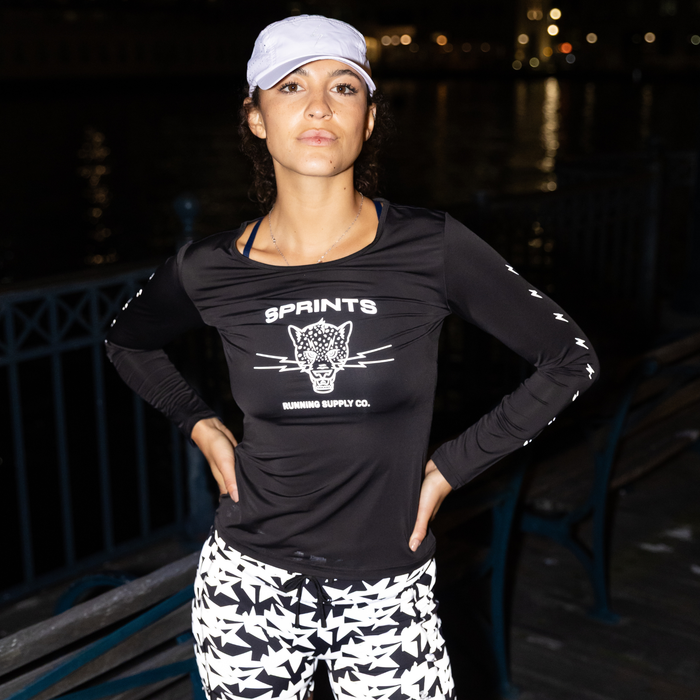 Womens Core Zero Tech Long Sleeve - Vault Jag Black Flash Reflective