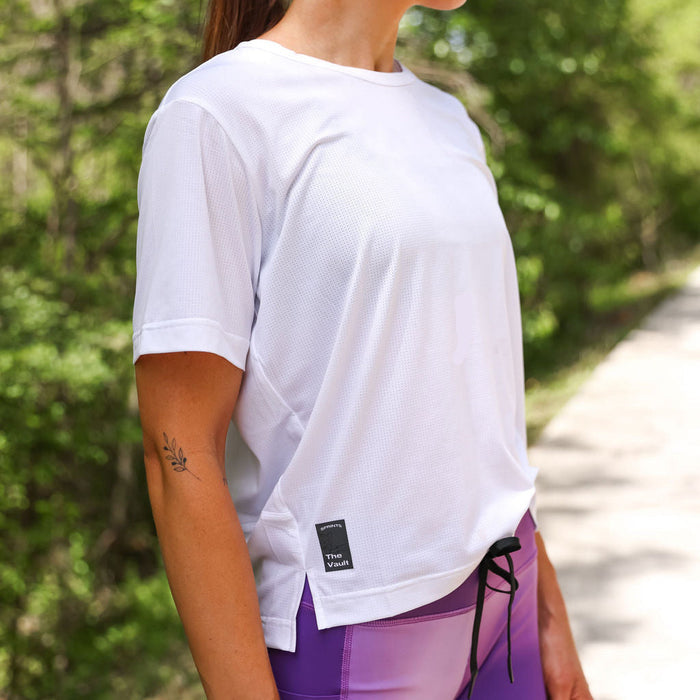 Womens Core Zero Tech Tee - Vault Jag White