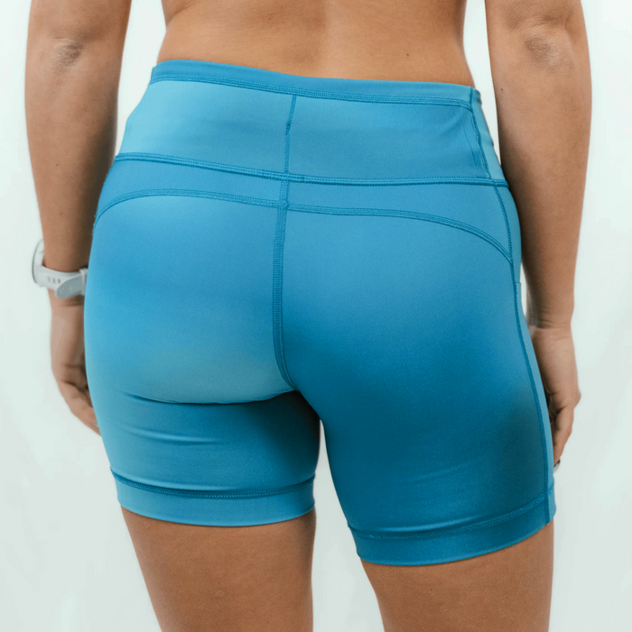 Womens Flexion 5" Compression Short - Blue Flame Crush