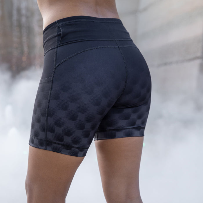 Womens Flexion 5" Compression Short - Gridlock Grandstand Midnight
