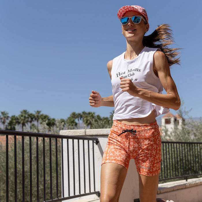 Womens Flexion 5" Compression Short - Lagoon Coral