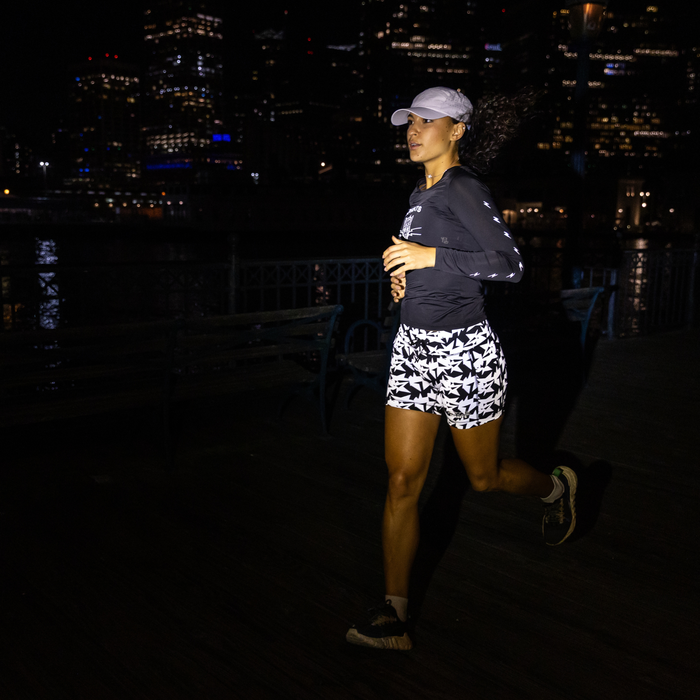 Womens Flexion 5" Compression Short - Shatter Pace Black Flash Reflective