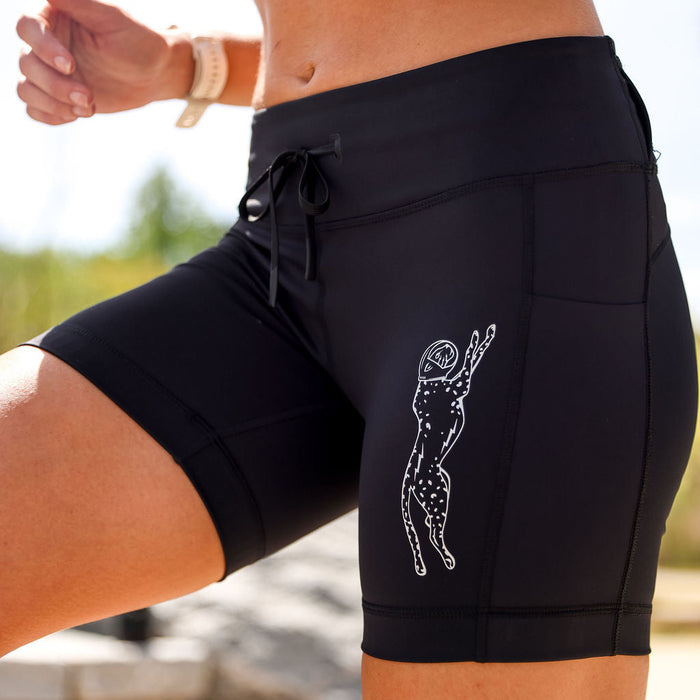 Womens Flexion 5" Compression Short - Stealth Black