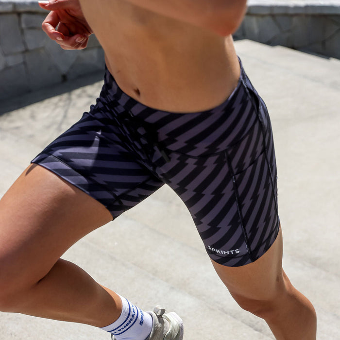 Womens Flexion 5" Compression Short - Velocity Blitz Black