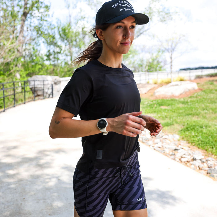 Womens Flexion 5" Compression Short - Velocity Blitz Black