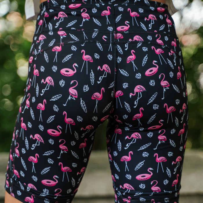 Womens Flexion 8" Compression Short - Find the Fauxmingo Black