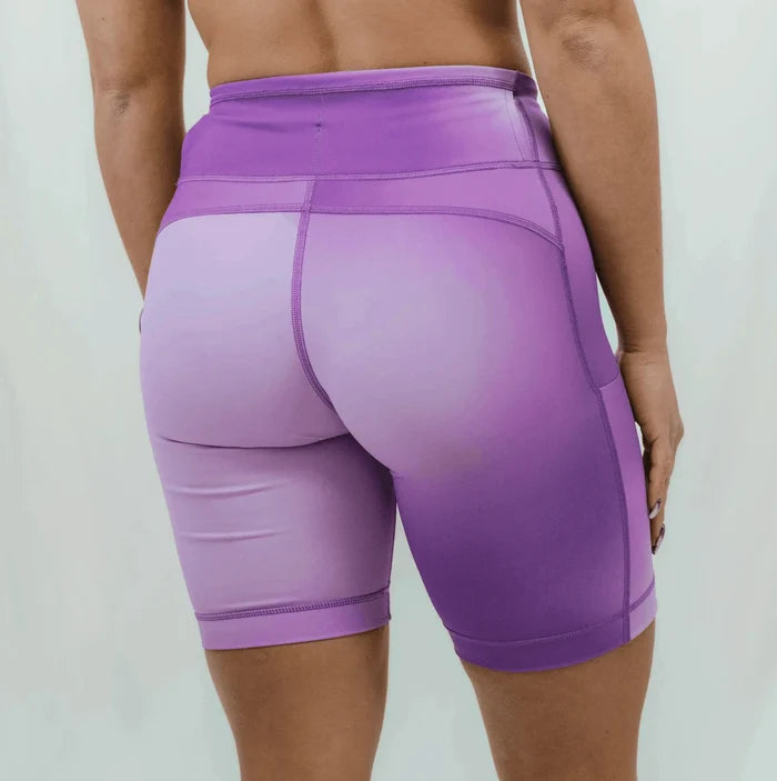 Womens Flexion 8" Compression Short - Lavender Crush