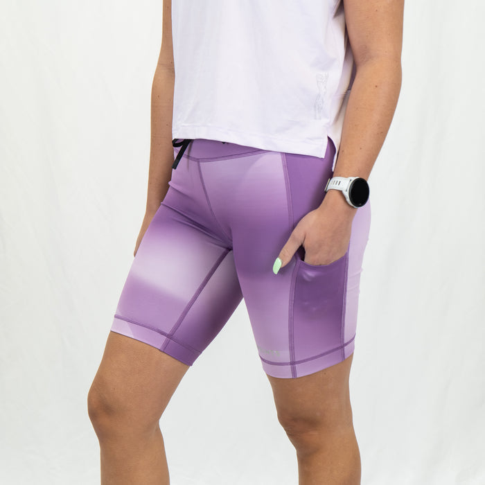 Womens Flexion 8" Compression Short - Lavender Crush