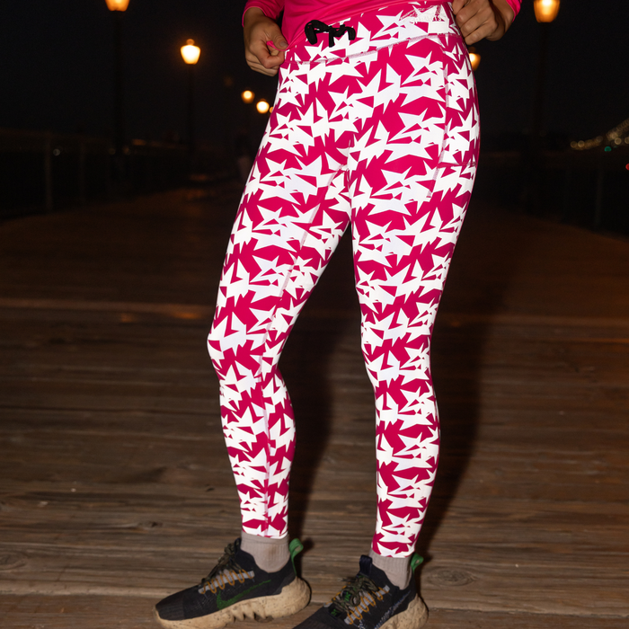 Womens Flexion Max Compression - Shatter Pace Neon Pink Flash Reflective