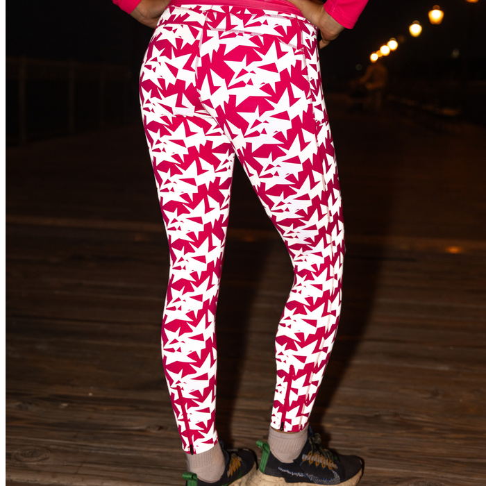 Womens Flexion Max Compression - Shatter Pace Neon Pink Flash Reflective