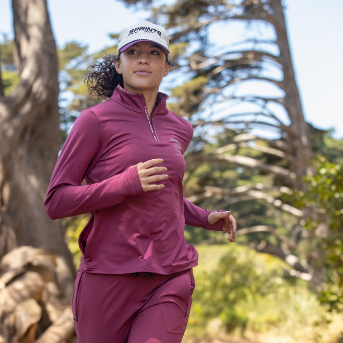 Womens Midland Quarter Zip - Berry