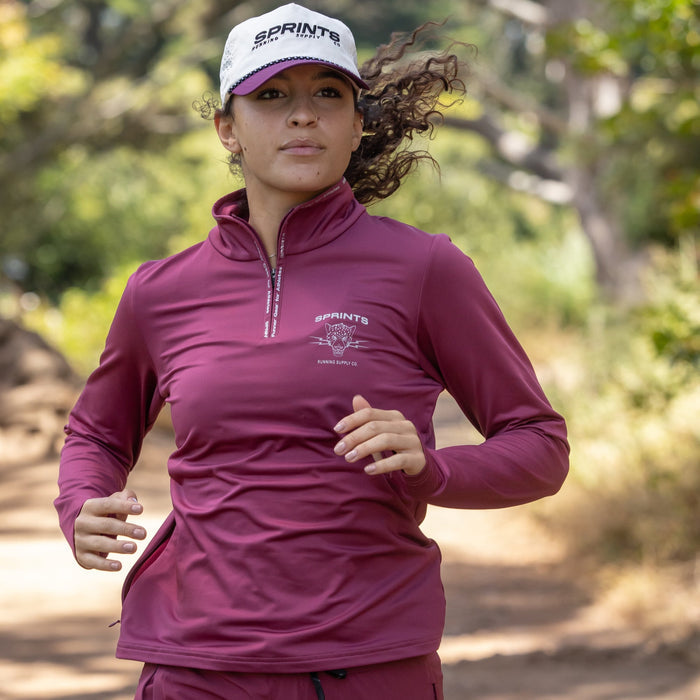 Womens Midland Quarter Zip - Berry