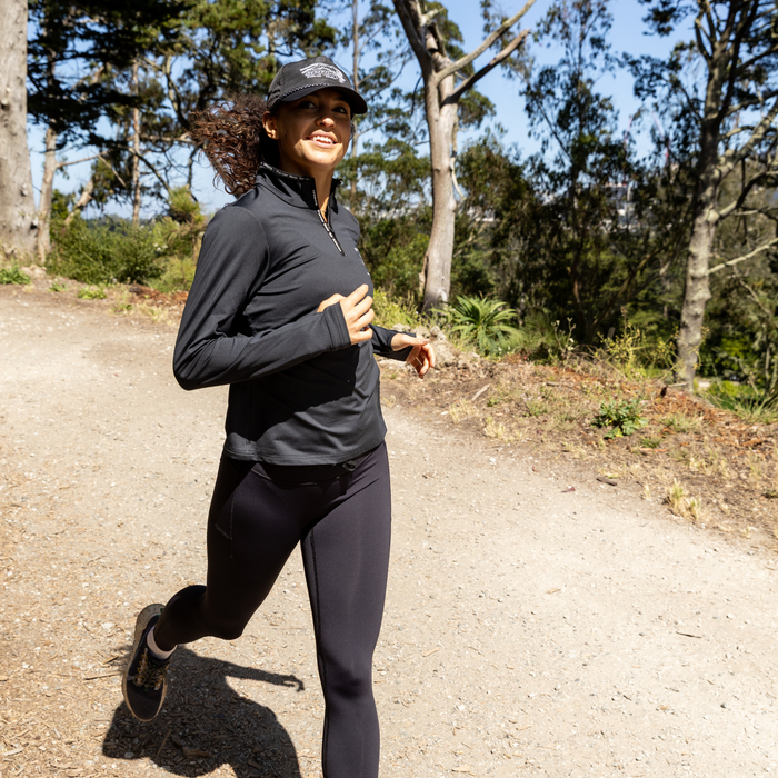 Womens Midland Quarter Zip - Stealth Black