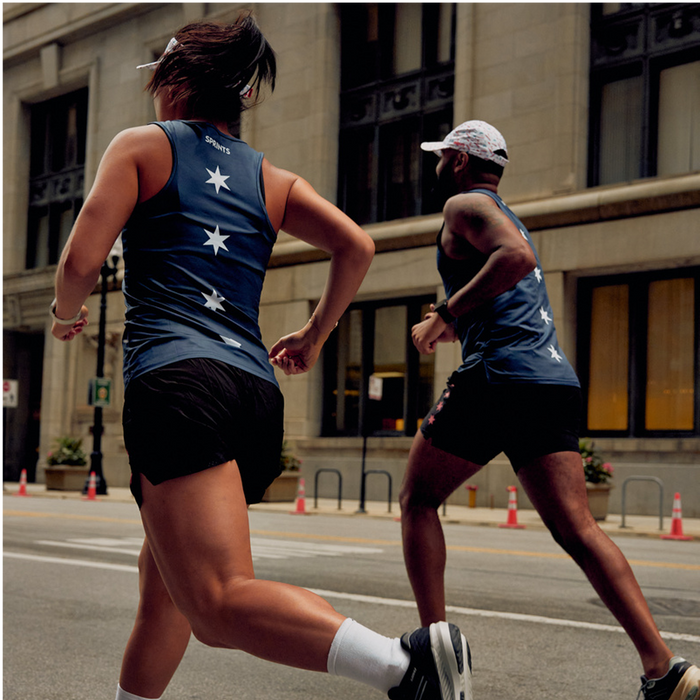 Womens Running Tank - Chicago Four Star Blue