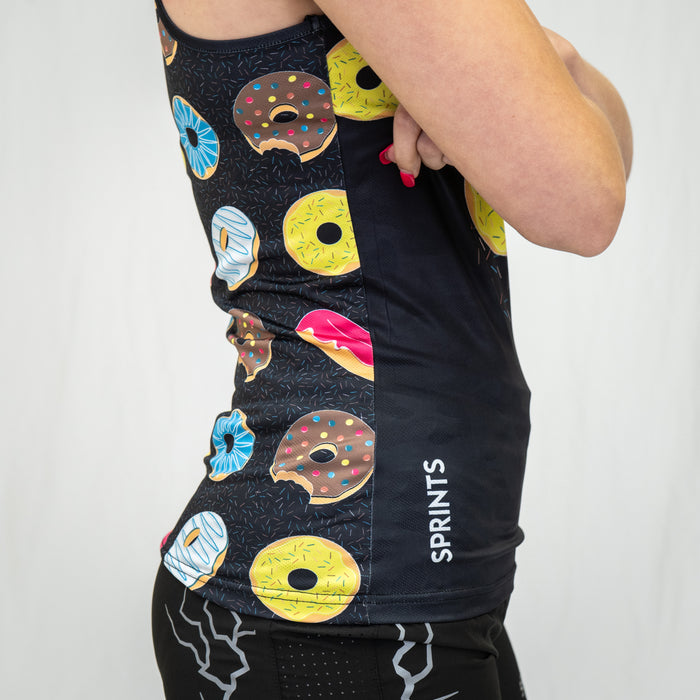 Womens Running Tank - Donuts